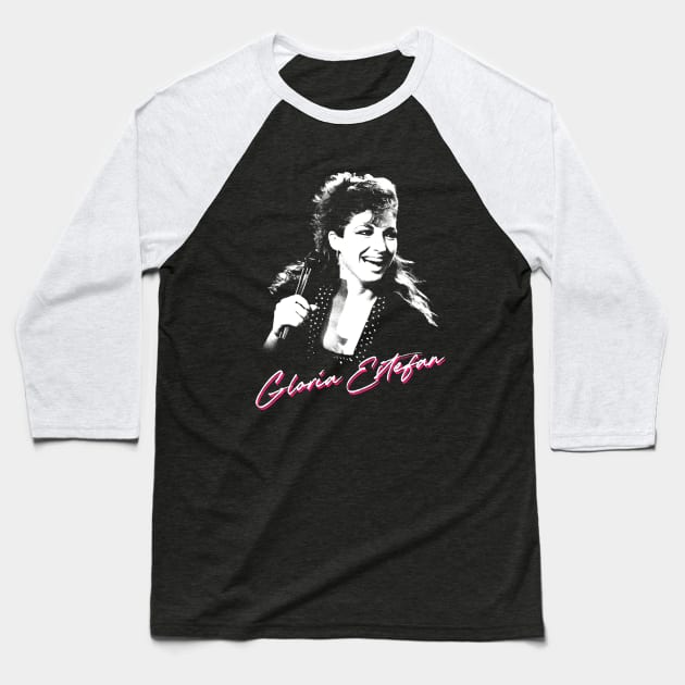 Gloria Estefan / Retro 80s Fan Design Baseball T-Shirt by DankFutura